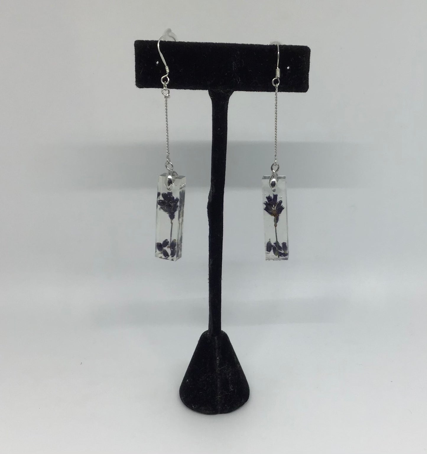 Lavender Block Drop Frais Earrings