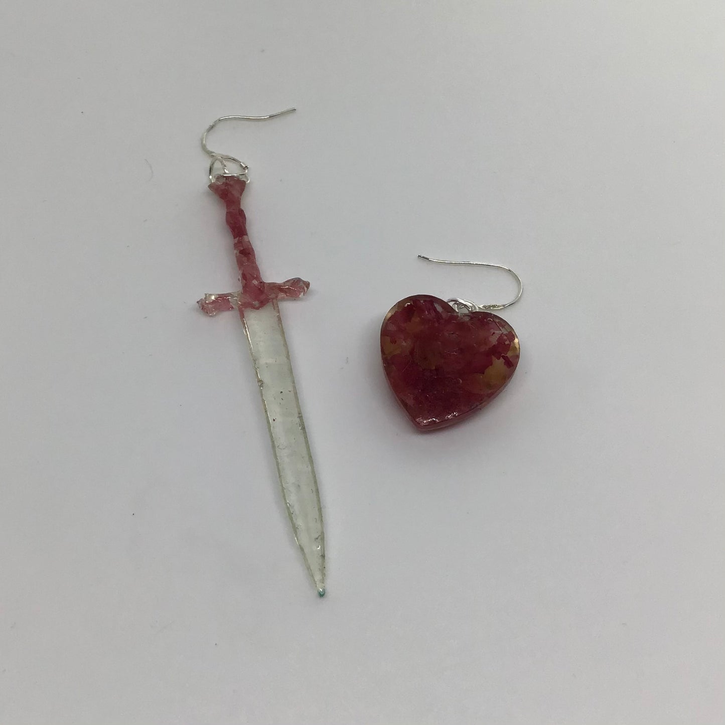 Endless Love Dagger n Heart Earring Set