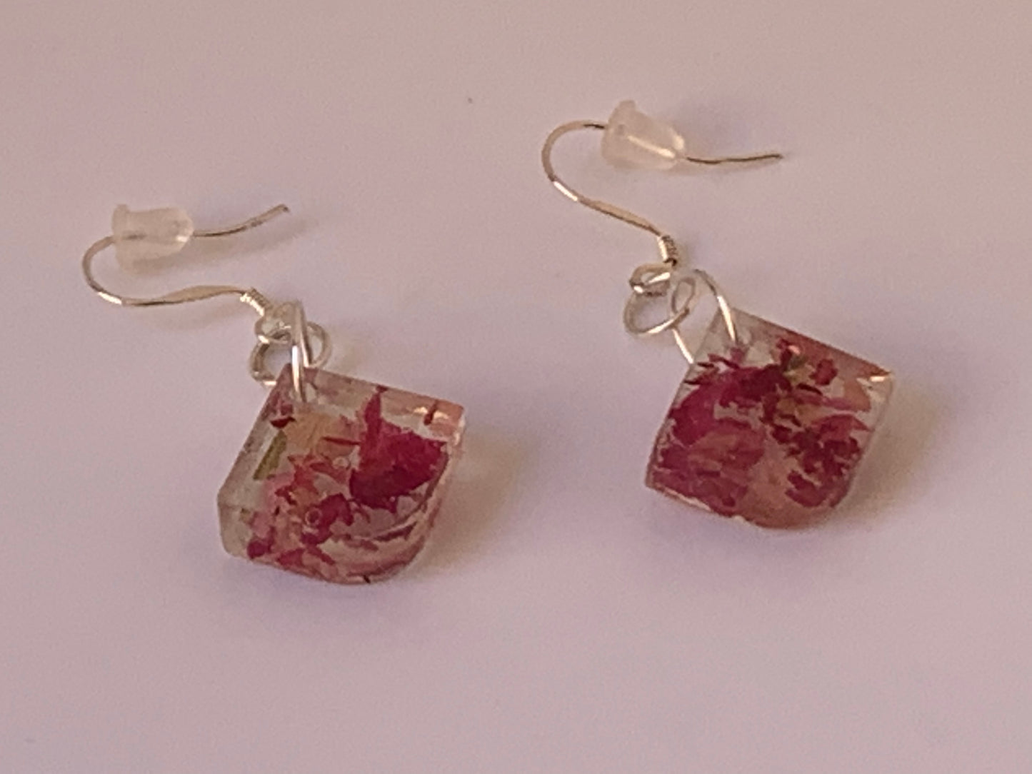 Petite Rose Petal Angle Earrings