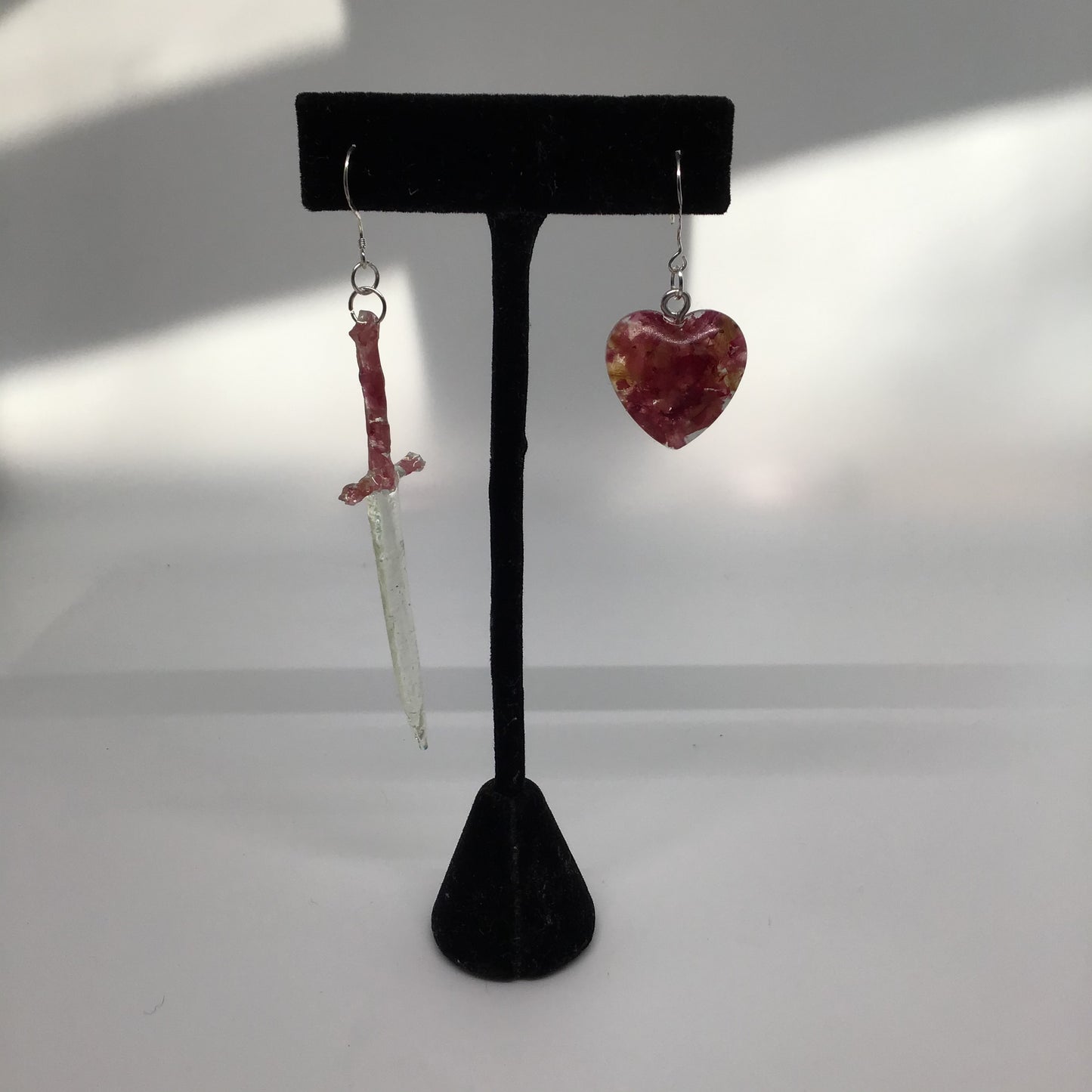 Endless Love Dagger n Heart Earring Set