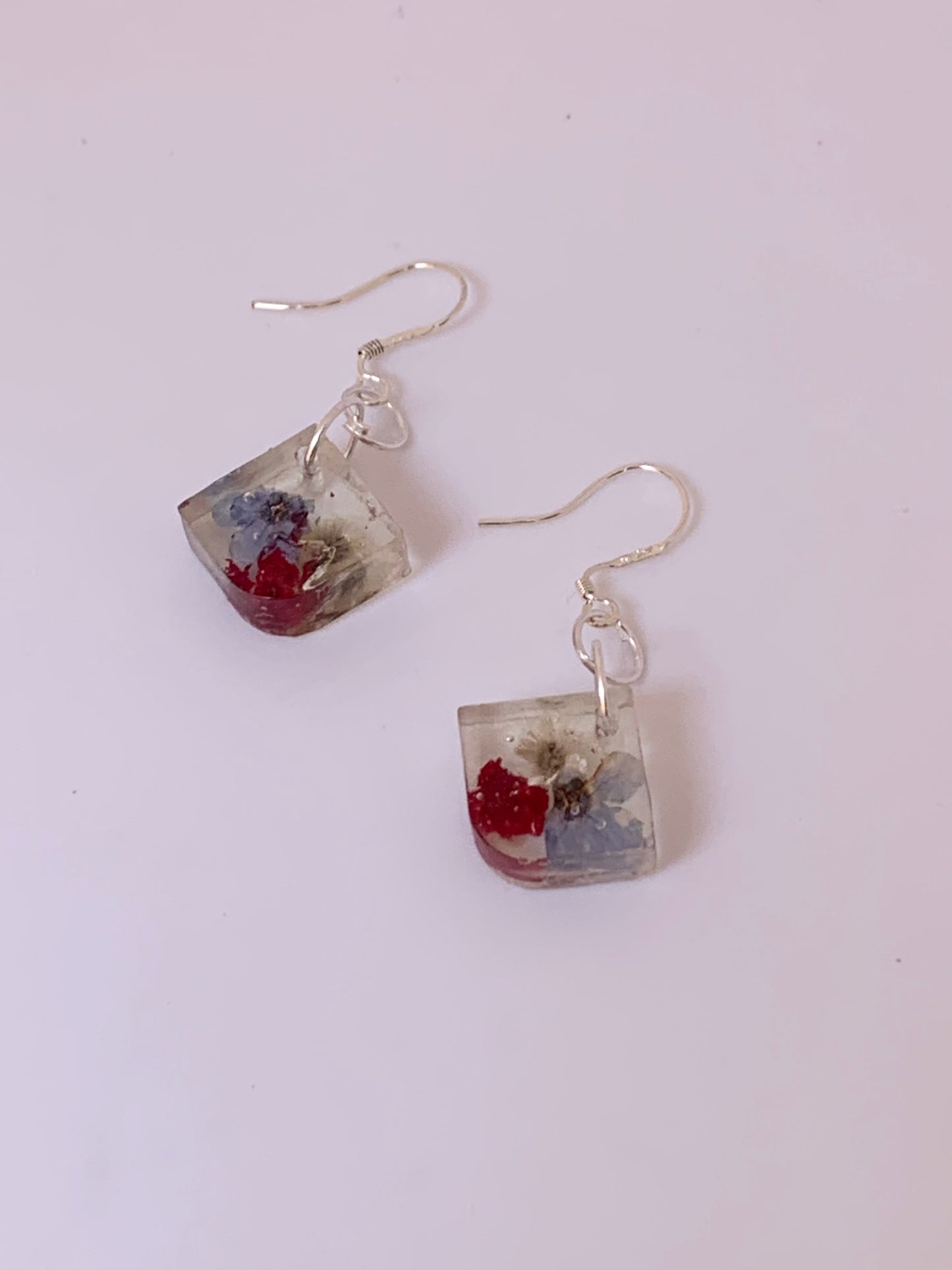 Petite Pomegranate Petal and Wildflower Angle Earrings