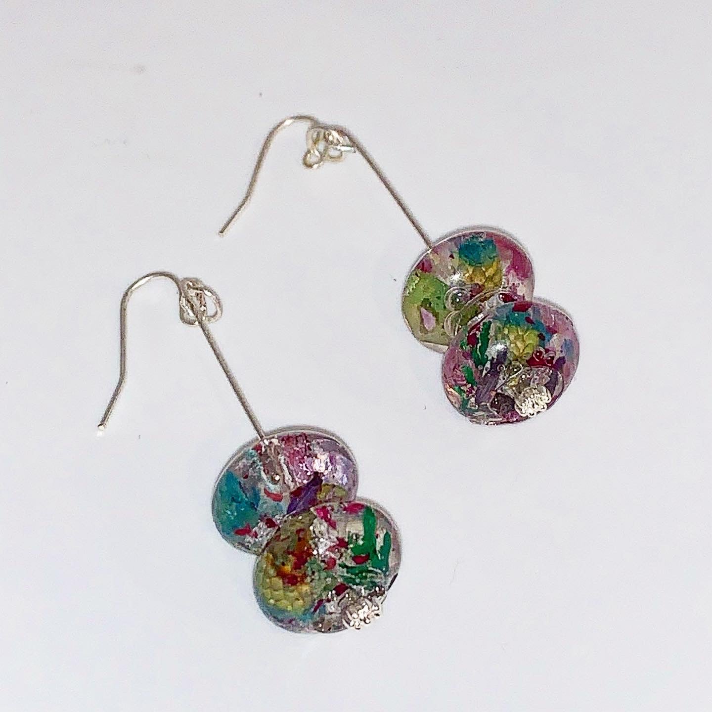 Handmade Bead Earrings with Wildflowers