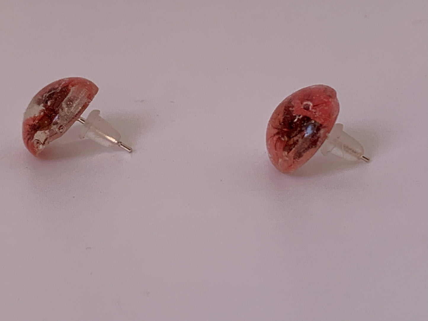 Petite Rouge Limonium Button Stud Earrings