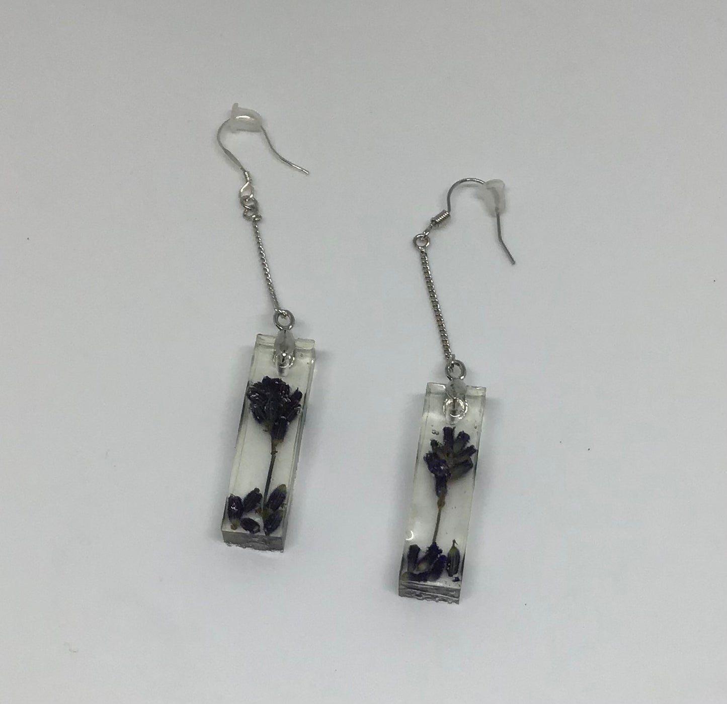 Lavender Block Drop Frais Earrings