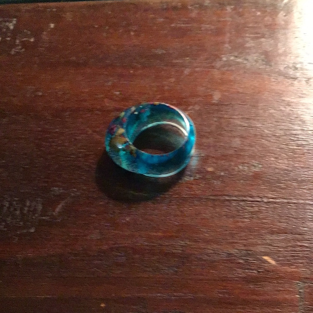 Cobalt Rose Petal Ring