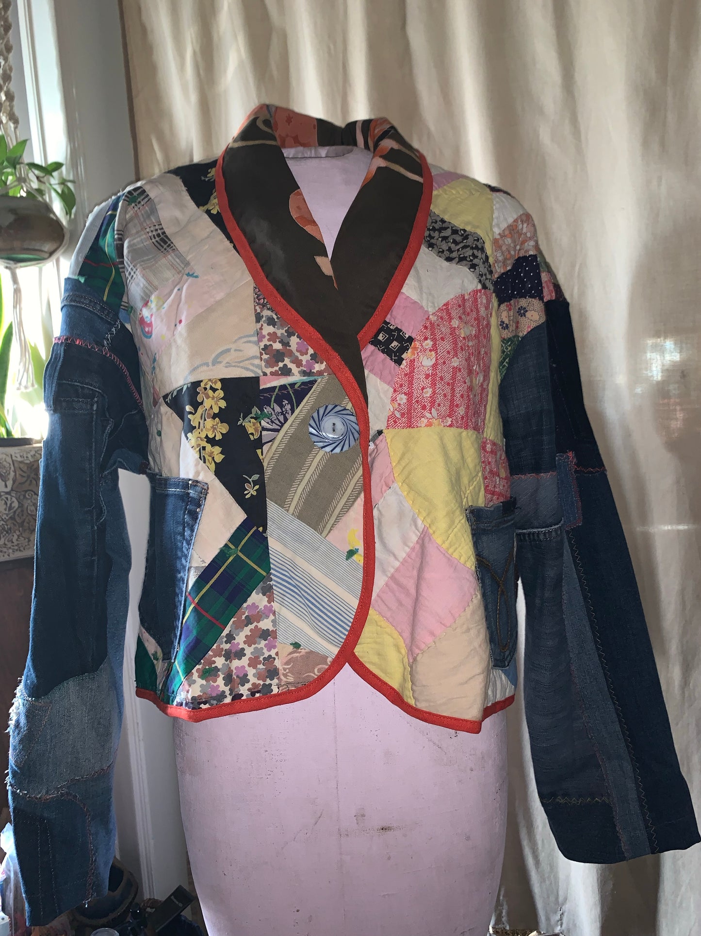 Ren Quilt, Denim, Kimono Patchwork Jacket