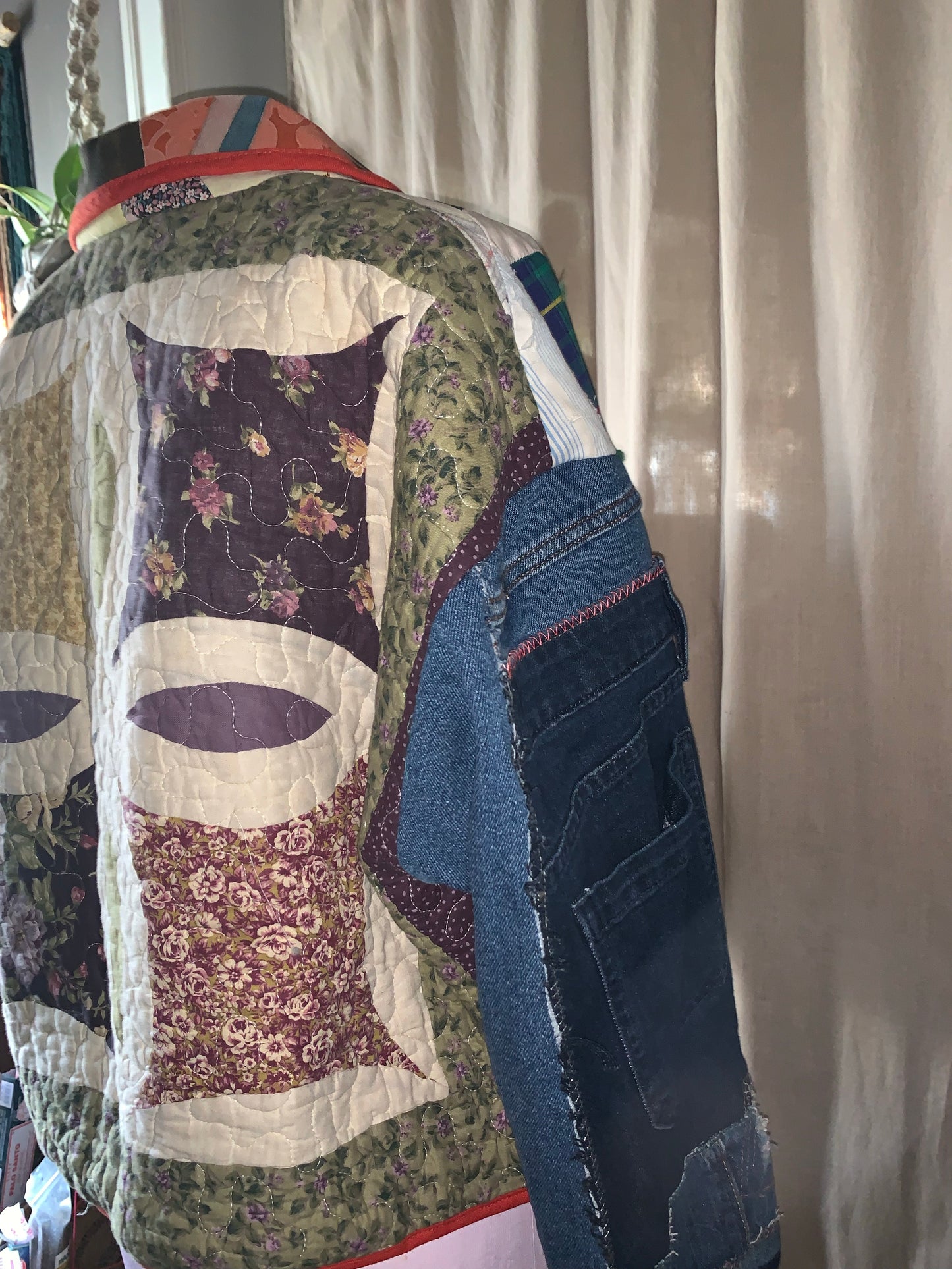Ren Quilt, Denim, Kimono Patchwork Jacket